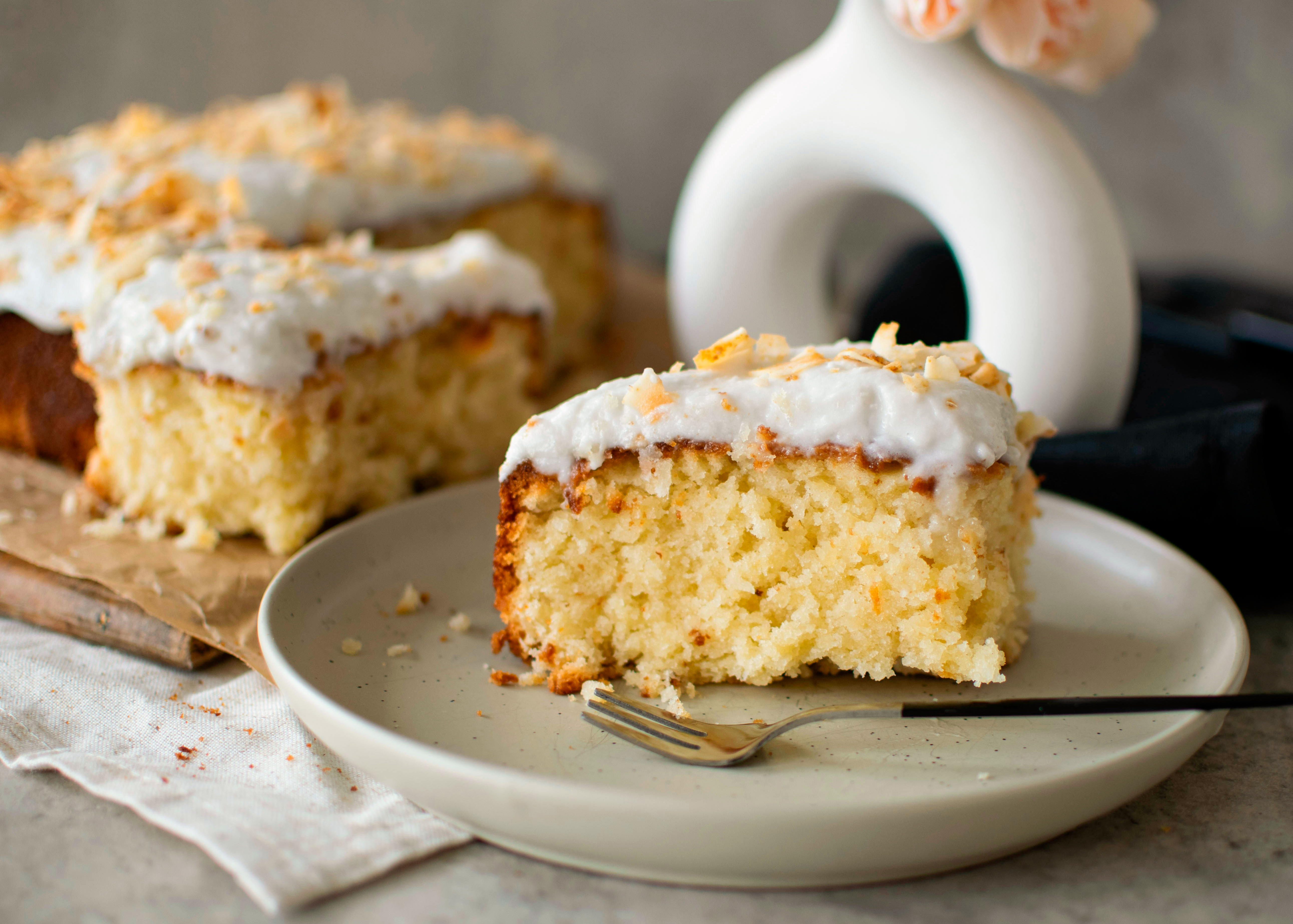 citroencake met kokosglazuur
